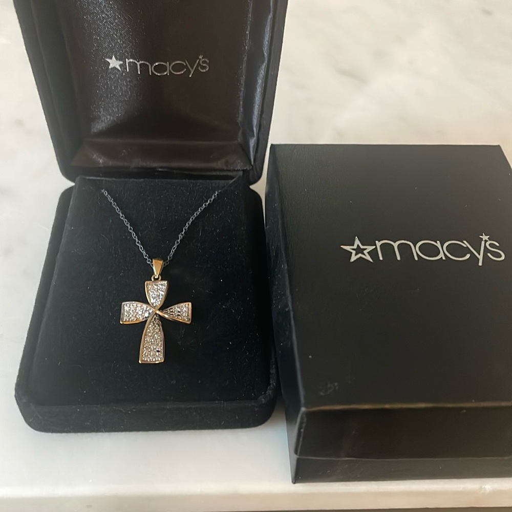 Cross Necklace with pave diamonds